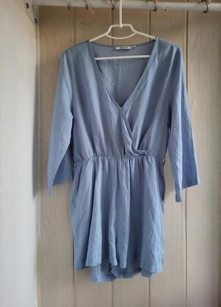 Короткий ромпер шорты хлопка л комбенизон na-kd стильный комбез l на запах комбенизон м л 48 шорты комбинезон