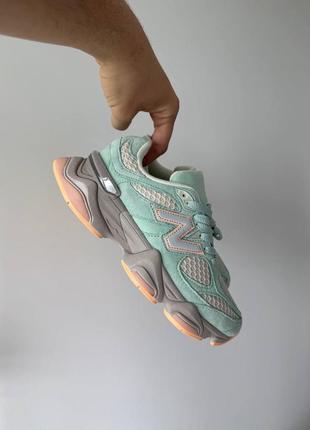 Женские кроссовки new balance 9060 mint green / нью беланс бирюзовые / демисезонные кроссовки на весну, лето, осень5 фото