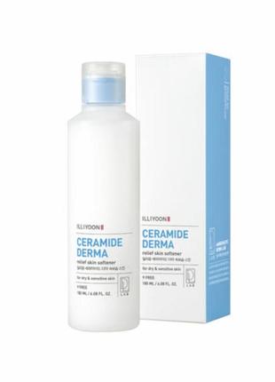 Тонер для обличчя з керамідами ceramide derma relief skin softener illiyoon 180ml