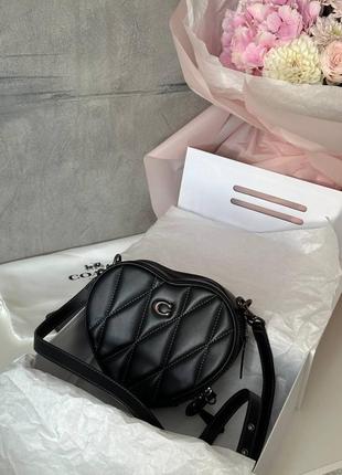 Женская кожаная сумка coach черного цвета