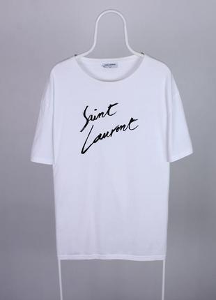 Saint laurent ysl мужская футболка белая хл ххл с большим лого