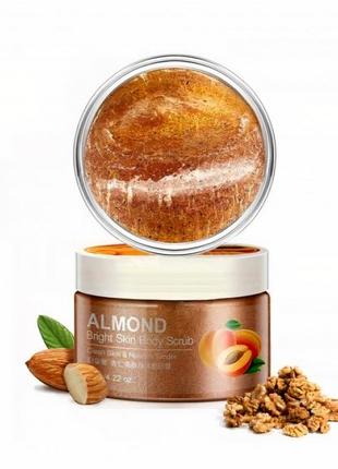 Скраб для тіла bioaqua almond bright skin body scrub з екстрактом абрикосу та мигдальним маслом, 120