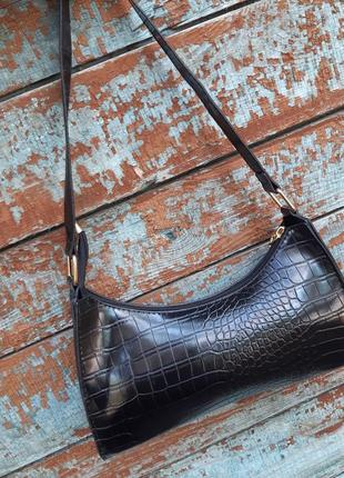 Сумка багет з тисненням