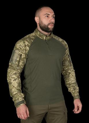 Боевая рубашка camotec raid пиксель/олива, военный убакс пиксель, тактическая рубашка мужская, армейский убакс