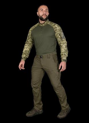 Бойова сорочка camotec raid піксель/оліва, військовий убакс піксель, тактична сорочка чоловіча, армійський убакс4 фото