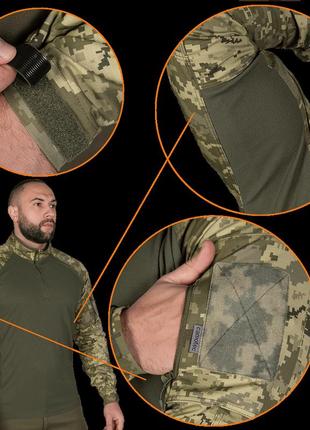 Бойова сорочка camotec raid піксель/оліва, військовий убакс піксель, тактична сорочка чоловіча, армійський убакс3 фото