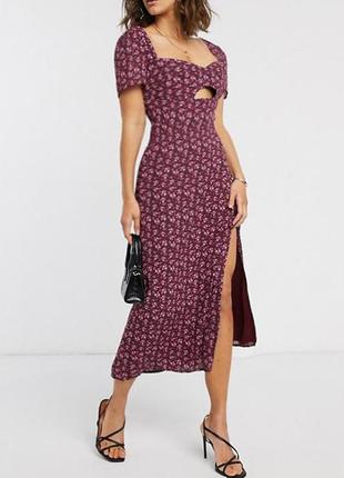 Распродажа платье fashion union миди/макси asos с вырезом