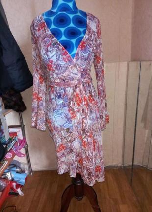 Diane von furstenberg шелковое платье на запах 44 размер
