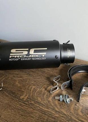 Глушитель на мотоцикл, прямоток, прямоточный глушитель, выхлоп на мото, sc project, прямоток sc