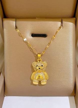 Подвеска кулон на цепочке 50 см мишка teddy