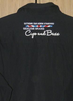Рубашка черная cipo & baxx клубный стиль германия8 фото