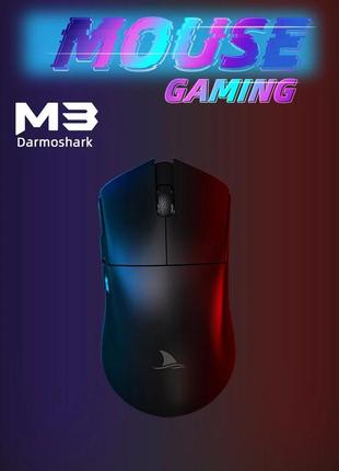 Игровая мышка motospeed darmoshark m3 black/red 26000dpi pam3395 wireless10 фото
