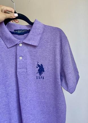 Мужская и футболка поло u. s. polo assn свет фиолетовый размер м