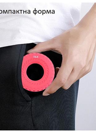 Кистевой силиконовый эспандер с нагрузкой 22 кг(50lb). массажер эспандер-бублик кистевой