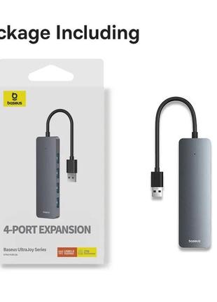 Baseus hub 4in1 usb3.0 adapter silver адаптер, концентратор, хаб10 фото