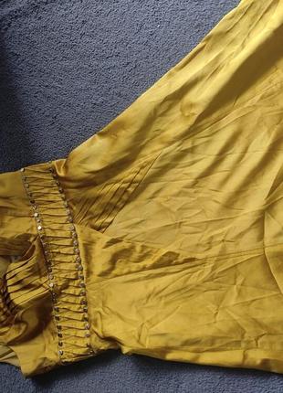 Karen millen 98912 дизайнерское желтое платье из натурального шелка