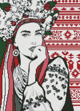 Алмазна мозаїка "чарівна українка" ©upillustration ідейка amo7371 40х50 см