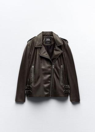 Байкерская куртка косухая лежанка xs s m l zara8 фото