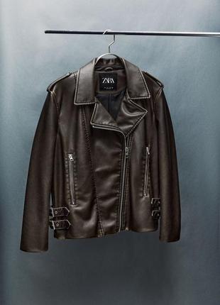 Байкерская куртка косухая лежанка xs s m l zara2 фото