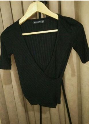 Укорочена футболка топ на запах