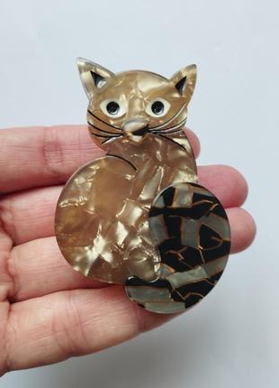 Брошка з акрілу кіт кішка кошеня кот кошка