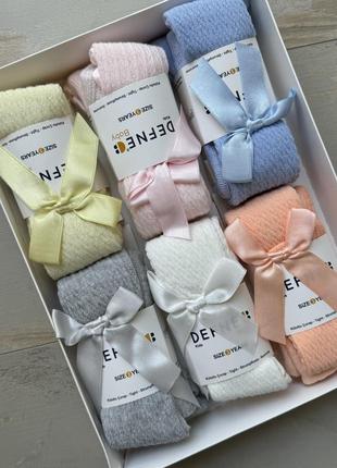 Колготы туречки бант молочные