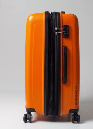 Чемодан франция полипропилен с расширением средний m оранжевый | 65х46х26(+5) см | 70 л | 3.9 кг | airtex 2419 фото