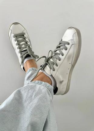 Кеды в стиле golden goose 
ggdb superstar silver premium6 фото