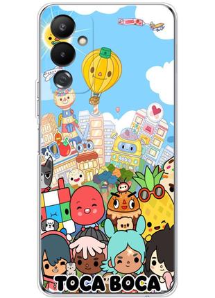 Чехол силиконовый с картинкой на tecno pova 4 (lg7n) (тока бока, toca boca)