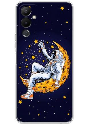 Чехол силиконовый с картинкой на tecno pova 4 (lg7n) (космонавт на луне)