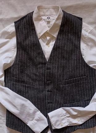Белая базовая рубашка uniqlo xs