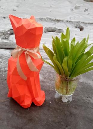 Paperkhan конструктор из картона кошка кот котенок оригами паперкрафт фигура развивающий набор подарок