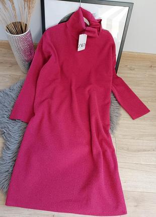 М’яка малинова сукня від zara, розмір м*