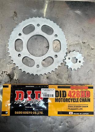 Набір ланцюга + зірки на crdx 428 крок, зад 46 зубів, перед 13/14/15/16/17