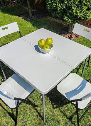 Набір складної мебелі(стіл и 4 стільця), білий (з сумкою) sw-000015402 фото