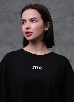 Жіноча оверсайз футболка з принтом without 1702 black3 фото