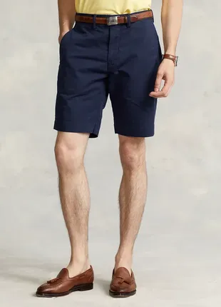 Гарні бавовняні шорти чиноси синього кольору polo ralph lauren made in sri lanka