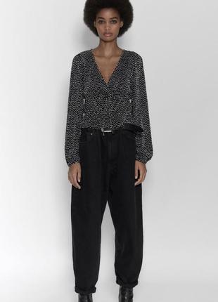 Блуза zara плисерированная в горох