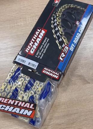 Мотоланцюг renthal r3 520 крок 124 ланки, цепь для мотоцикла, ланцюг на мотоцикл