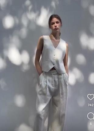Брюки палаццо из льна coosh (zara, massimo dutty, cos, arket)