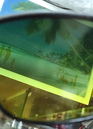 Солнцезащитные очки желто-зеленая линза поляризационная8 фото