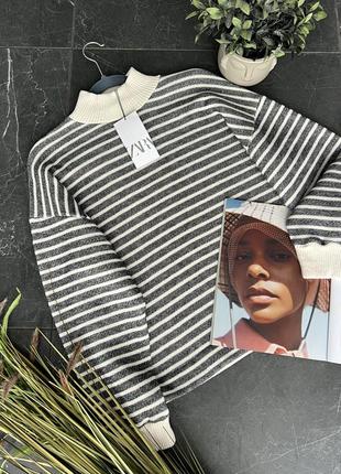 Светр джемпер в смужку zara