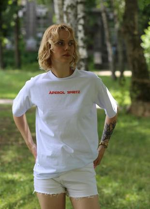 Женская футболка белая apperol spritz