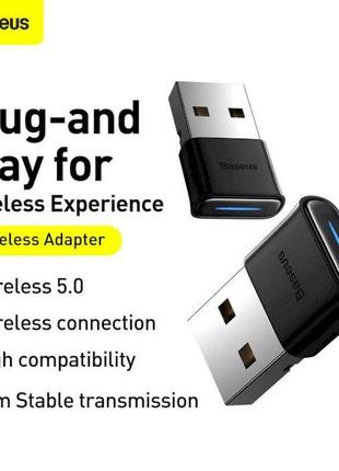 Адаптер baseus ba04 usb bluetooth 5.0 переходник передатчик пк ноутбук акустика мышка телевизор пк проектор
