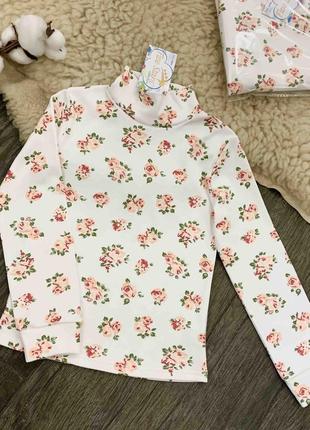Дитяча водолазка — гольф троянди на молоці five stars 98р-140р