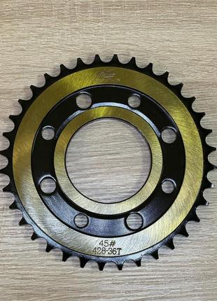 Задняя звезда 4 отверстия 90/58, 428 шаг 36 зубов, lifan, forte, viper, loncin, geon, mustang, shineray, spark