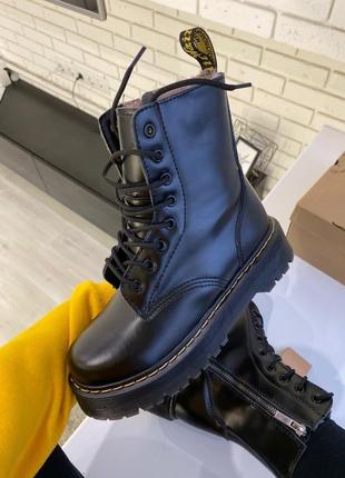 Dr. martens 1460 jadon high fur black no logo 2 (змейка)