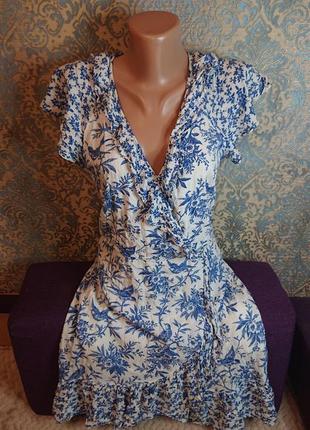 Летнее платье в птички хлопок h&m р.42 /44/46