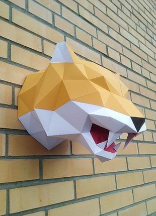 Paperkhan набор для создания 3d фигур лев тигр кот паперкрафт papercraft подарок сувернир игрушка конструктор