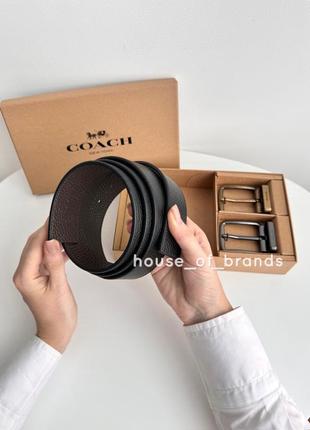 Сoach boxed harness buckle belt мужской кожаный пояс ремень кожа подарочный набор коуч...